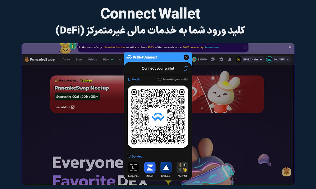 اتصال کیف پول به دیفای